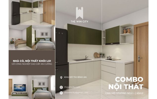 Thiết kế nội thất căn hộ mẫu The Win City sử dụng gỗ An Cường