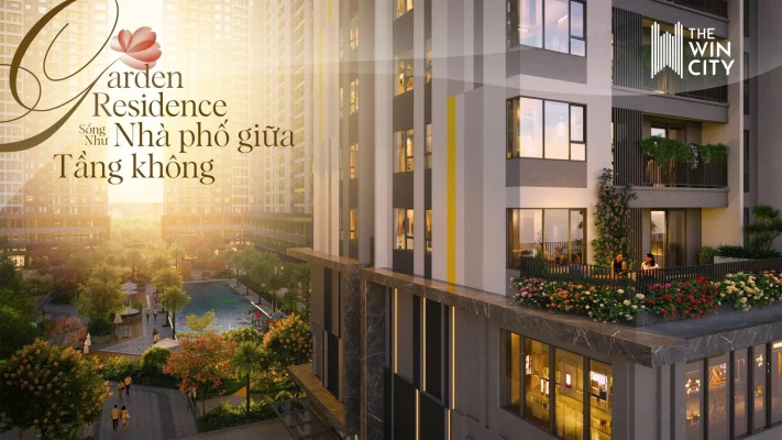 Phối cảnh tổng thể dự án The Win City với không gian xanh mát