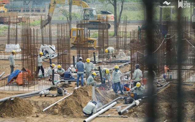 Thi công móng và hầm tại Block C1.1 dự án The Win City