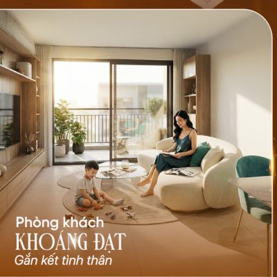 Nội thất phòng khách sang trọng tại The Win City sử dụng vật liệu An Cường