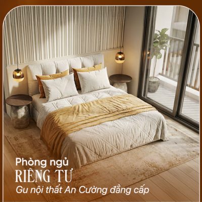 Không gian phòng ngủ Master ấm cúng tại dự án