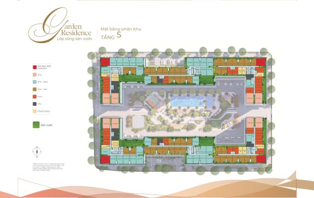 Mặt bằng tầng 05 tháp C1.2 và C1.3 dự án The Win City