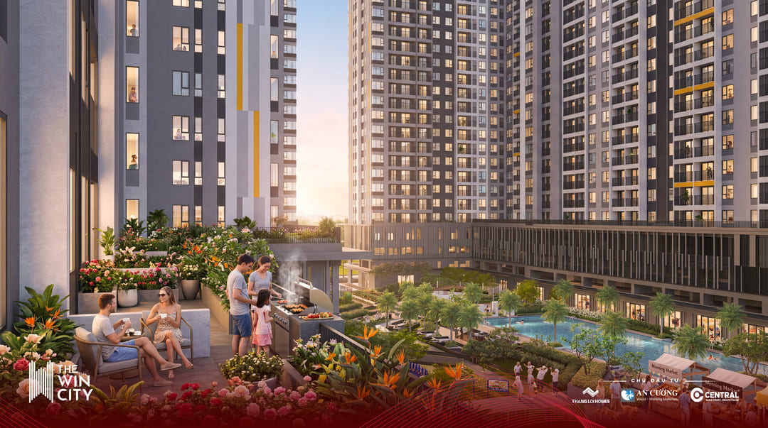Hồ bơi tràn viền chuẩn resort dành cho cư dân căn hộ Victory Hermes