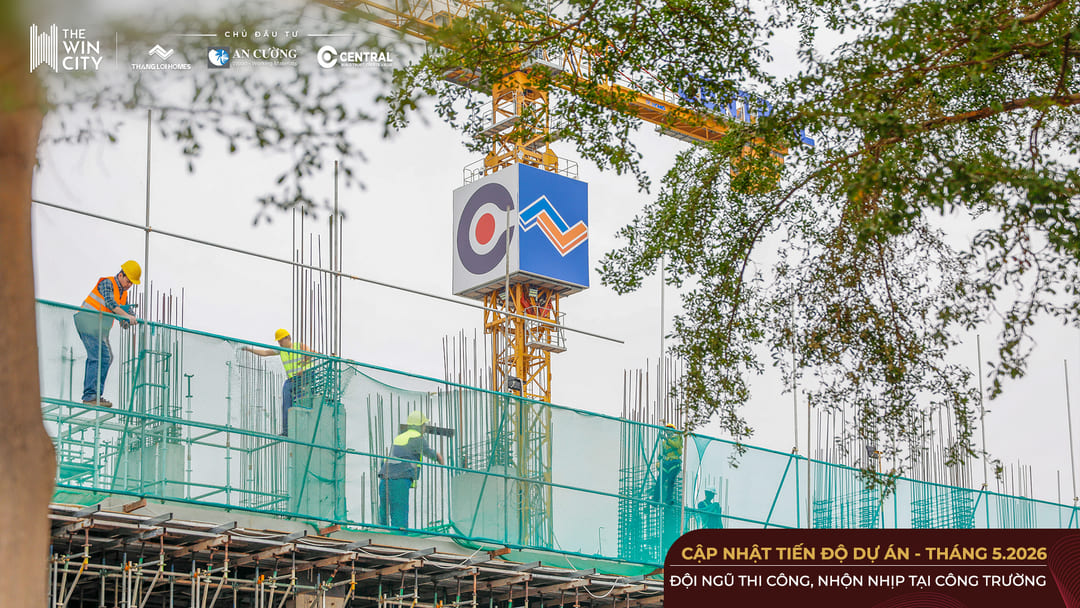 Kết cấu bê tông cốt thép tại các tầng cao phân khu VIC 2 dự án The Win City