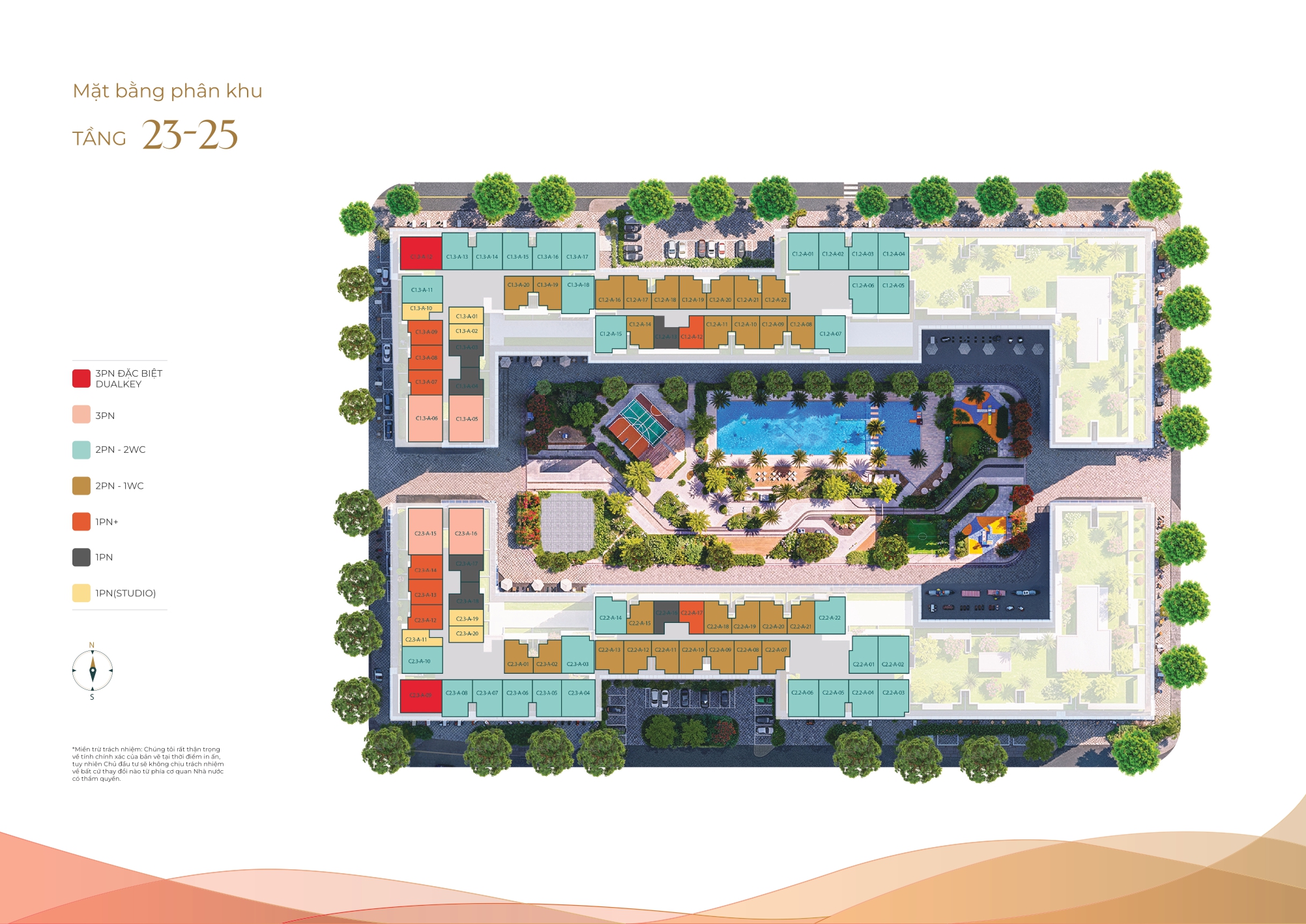 Mặt Bằng Tầng 23 - 25