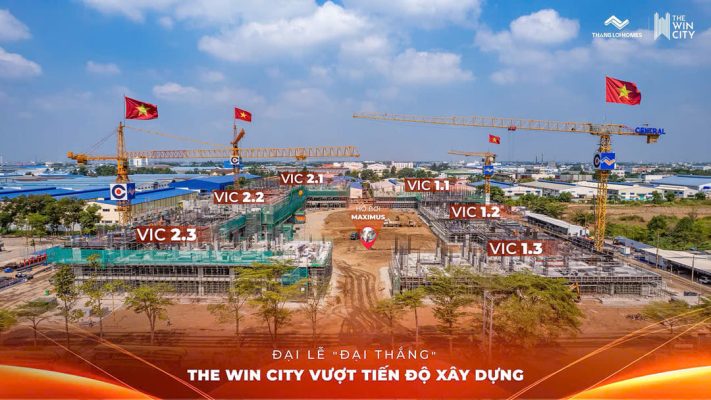 Toàn cảnh công trường dự án The Win City tháng 4 năm 2026
