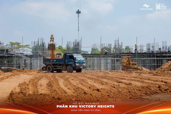 Khu vực thi công hồ bơi Maximus