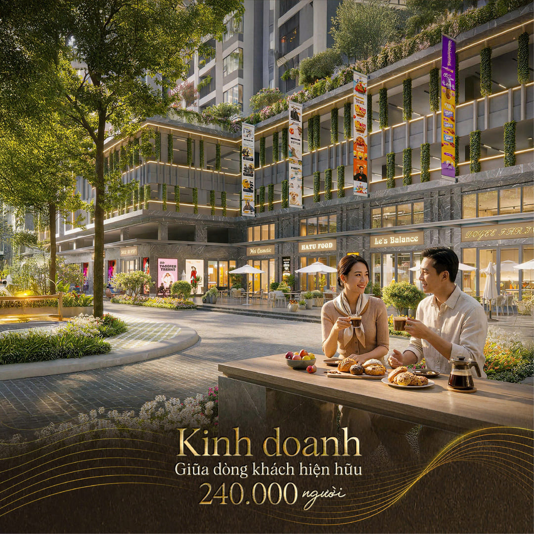 Không gian kinh doanh thương mại nhộn nhịp tại khối đế shophouse The Win City