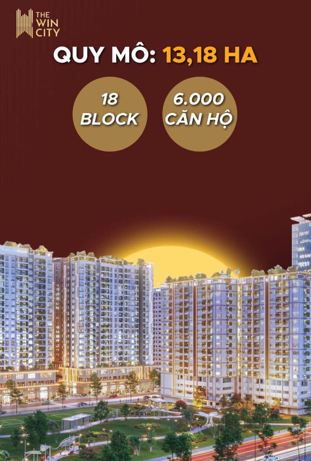 Phối cảnh tổng thể mặt bằng dự án căn hộ cao cấp The Win City