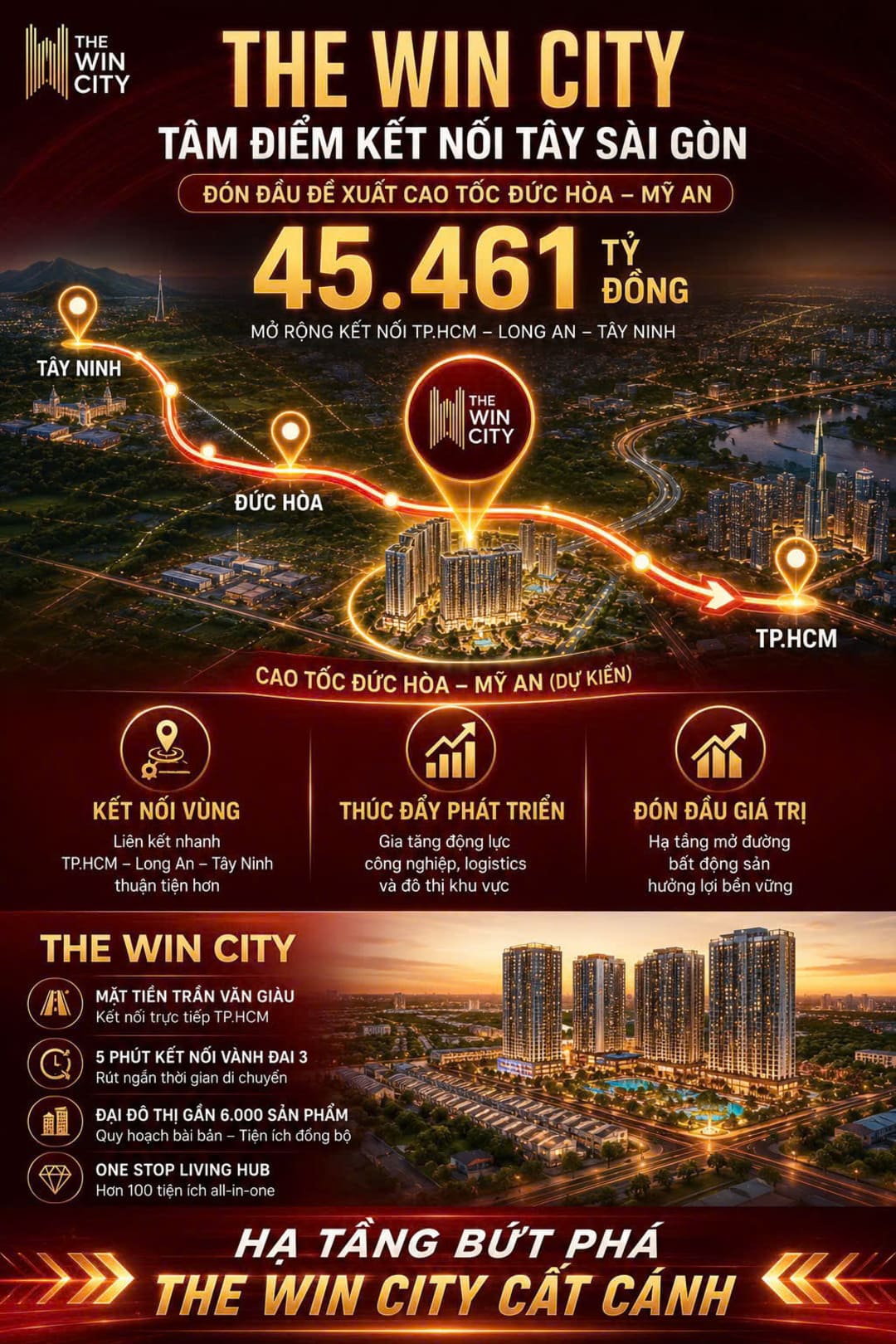 Đề xuất hai phương án đầu tư tuyến cao tốc Đức Hòa Mỹ An với tổng mức vốn đầu tư cao nhất hơn 45.461 tỷ đồng