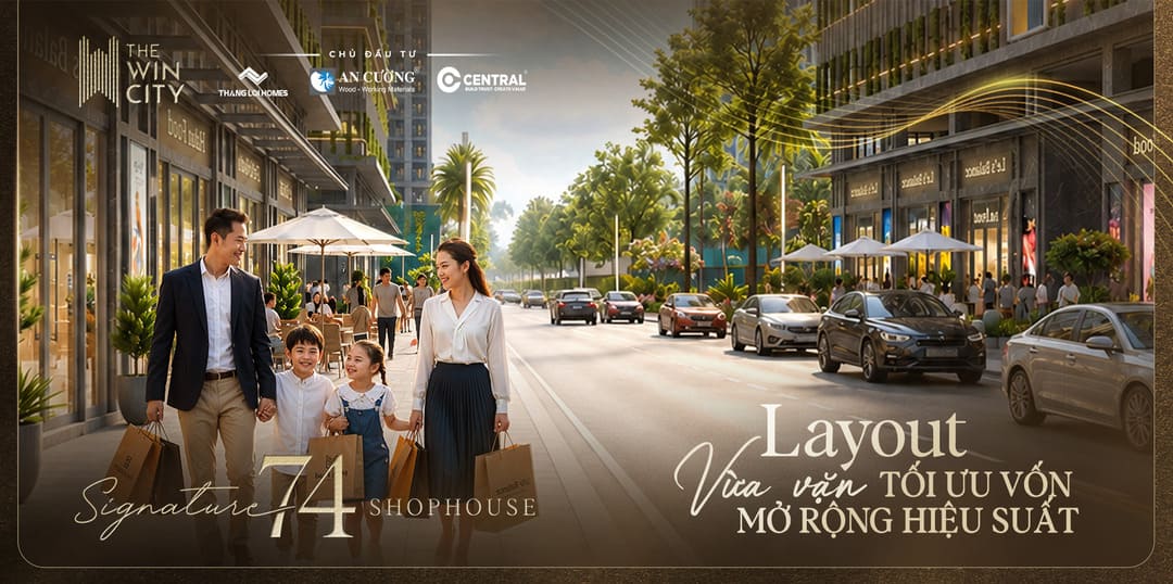 Mặt tiền khoáng đạt cùng vỉa hè rộng 3m của nhà phố thương mại The Win City