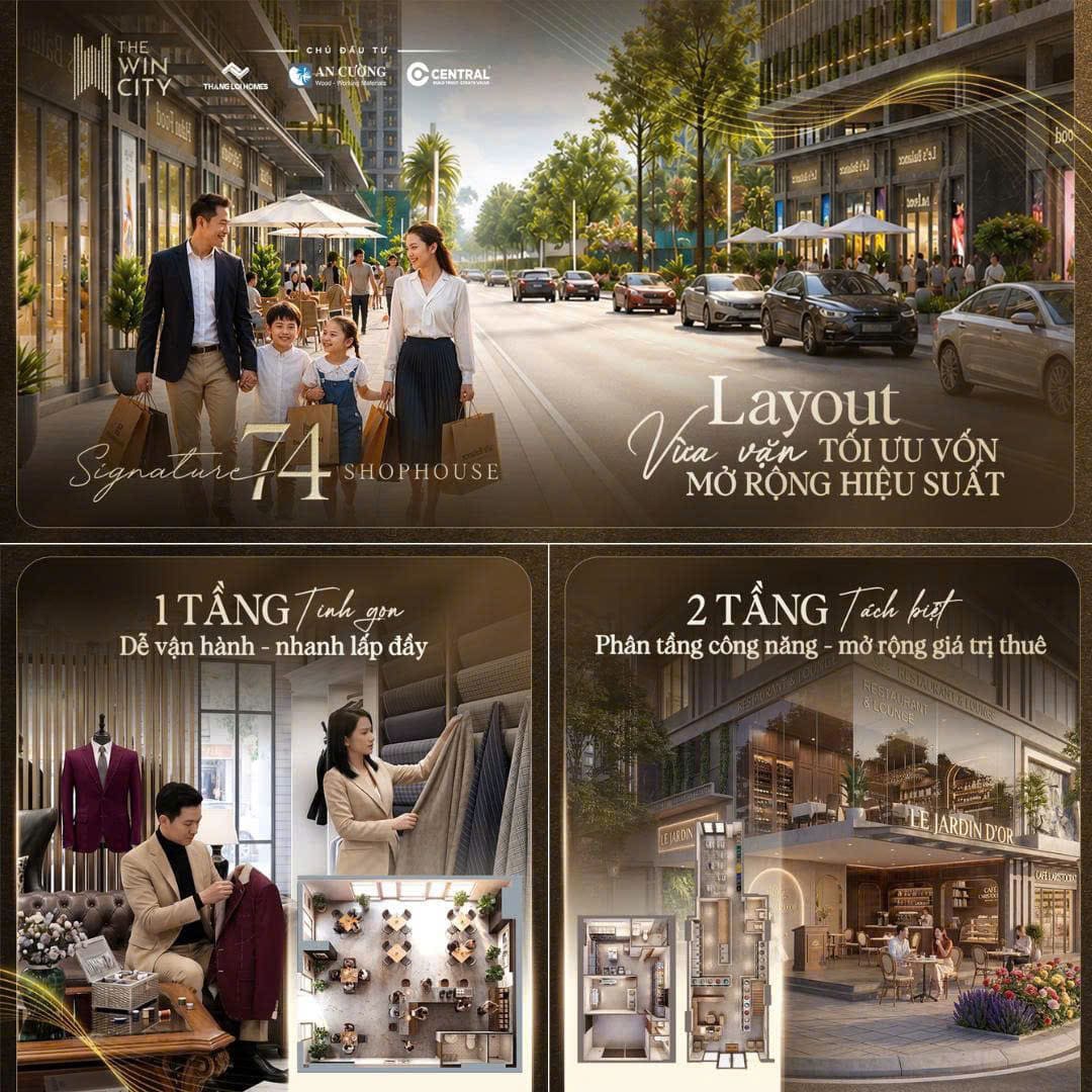 Phối cảnh dòng sản phẩm Signature Shophouse đa dạng công năng tại The Win City