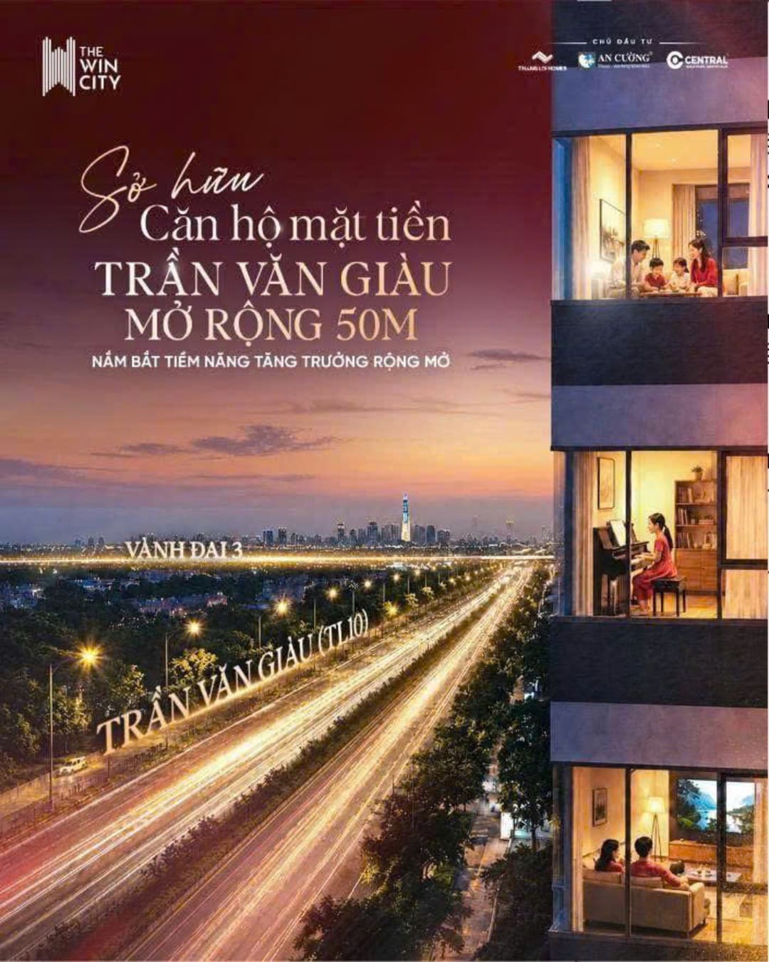 Phối cảnh tổng thể dự án căn hộ The Win City mặt tiền Tỉnh lộ 10 Trần Văn Giàu