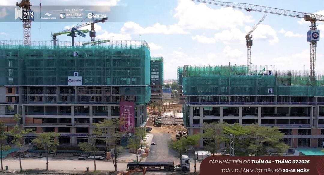 Tiến độ thi công thực tế tại phân khu C1 dự án The Win City