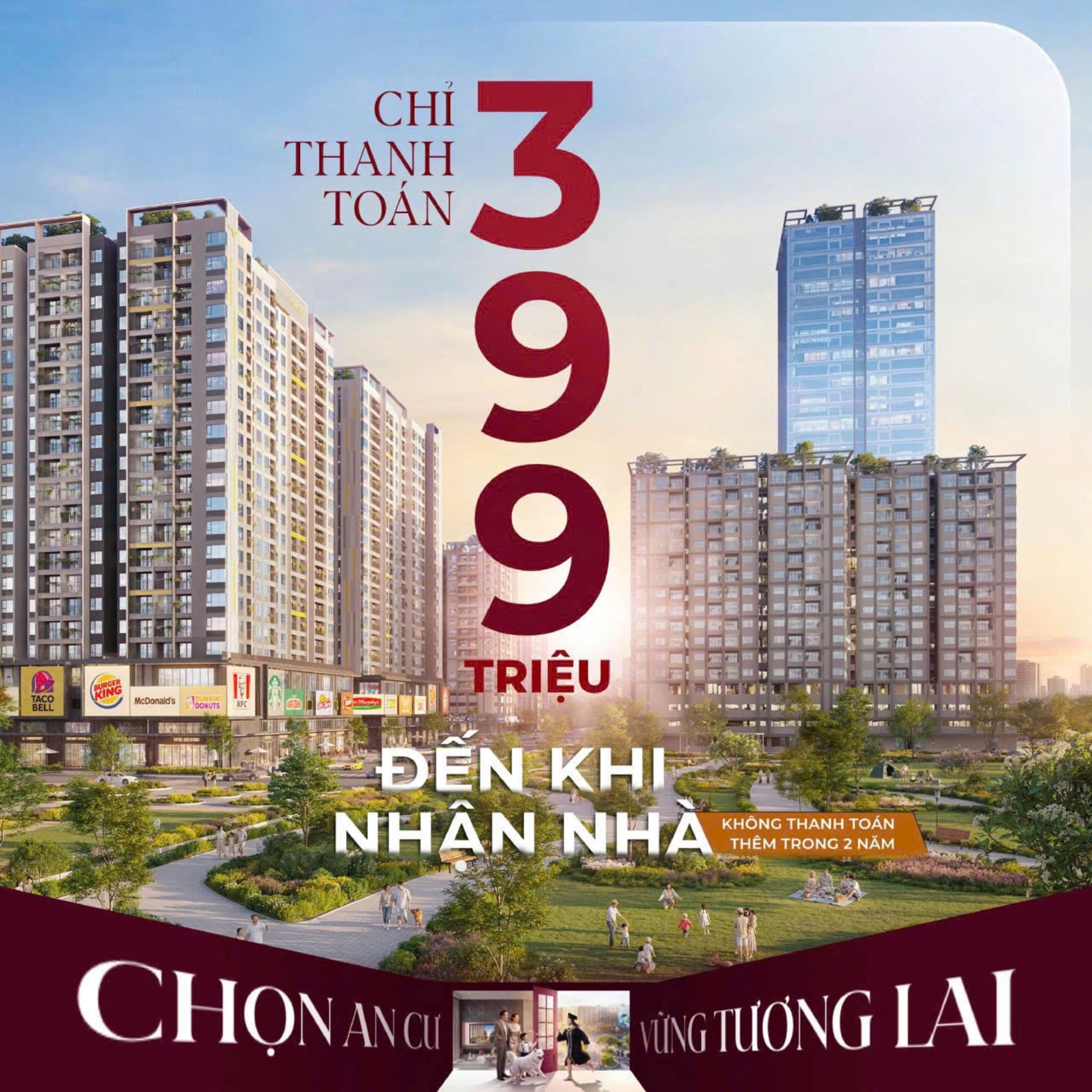 Chính sách thanh toán ưu đãi chỉ từ 239 triệu đồng đến khi nhận nhà The Win City