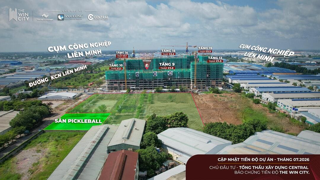 Tiến độ xây dựng thực tế tại cụm tháp C1 dự án The Win City