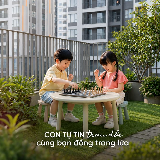 Trẻ em được trải nghiệm không gian học tập an toàn và thân thiện tại môi trường nội khu