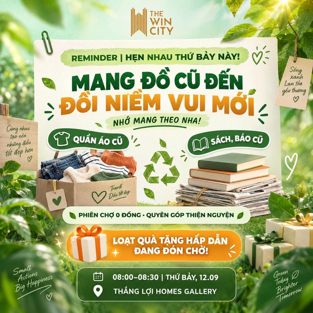 Sự kiện Trạm Đổi Xanh Nhân Lành ngày 12-09-2026 tại The Win City