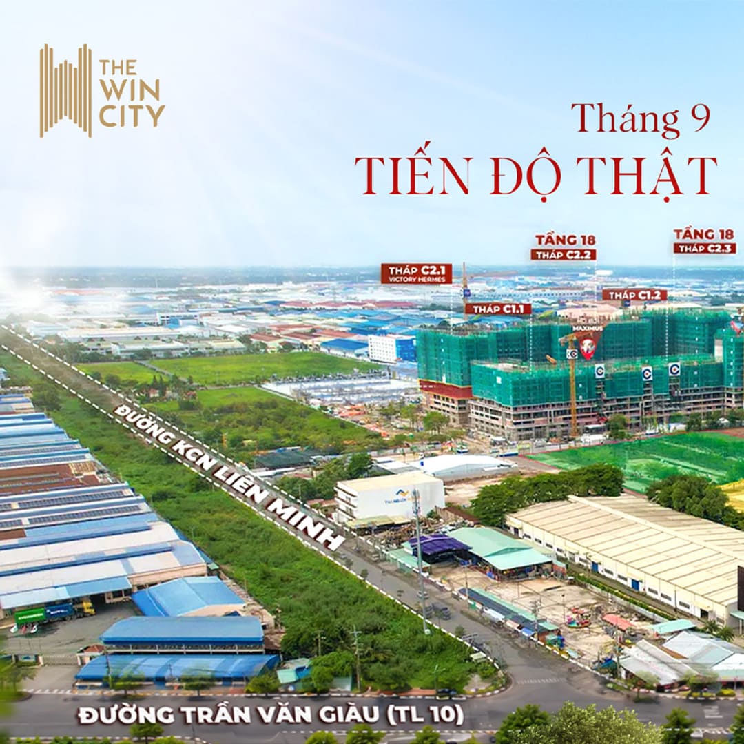 Tiến độ xây dựng thực tế tại đại công trường dự án The Win City