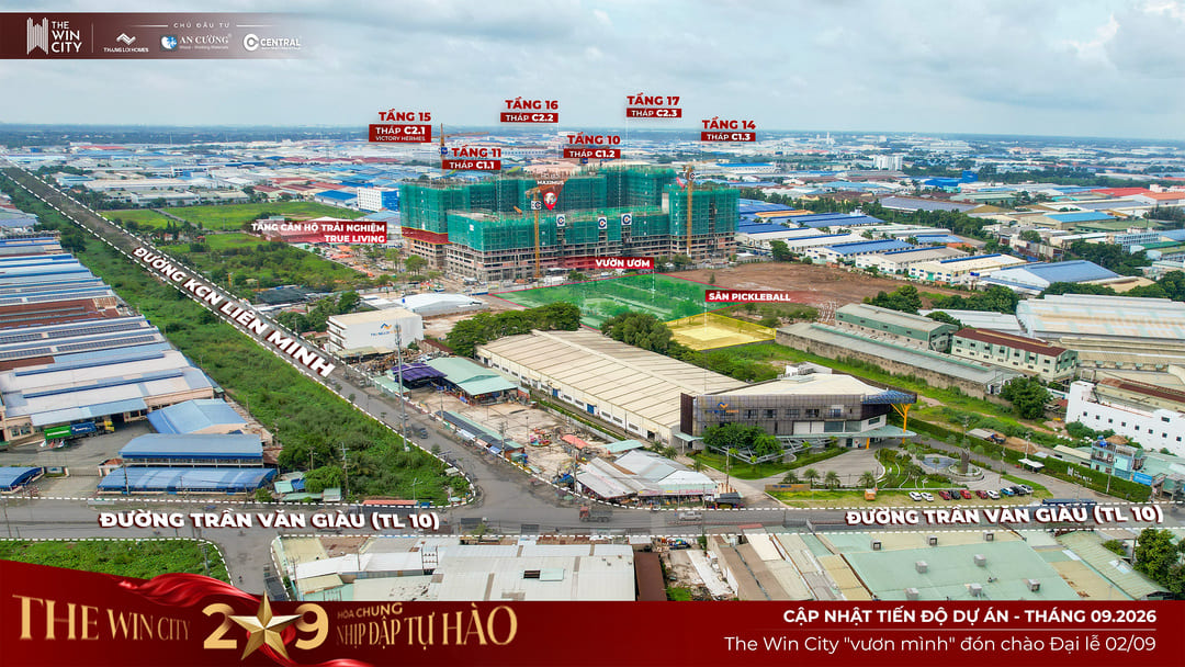 Toàn cảnh tiến độ thi công dự án The Win City tháng 9/2026