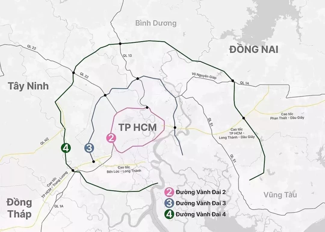 Bản đồ quy hoạch tuyến Vành đai 4 kết nối khu vực