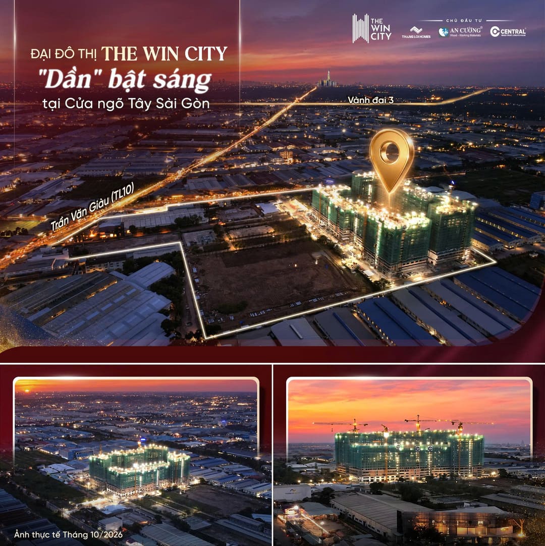 Phối cảnh đại đô thị The Win City sáng bừng tại cửa ngõ phía Tây Sài Gòn