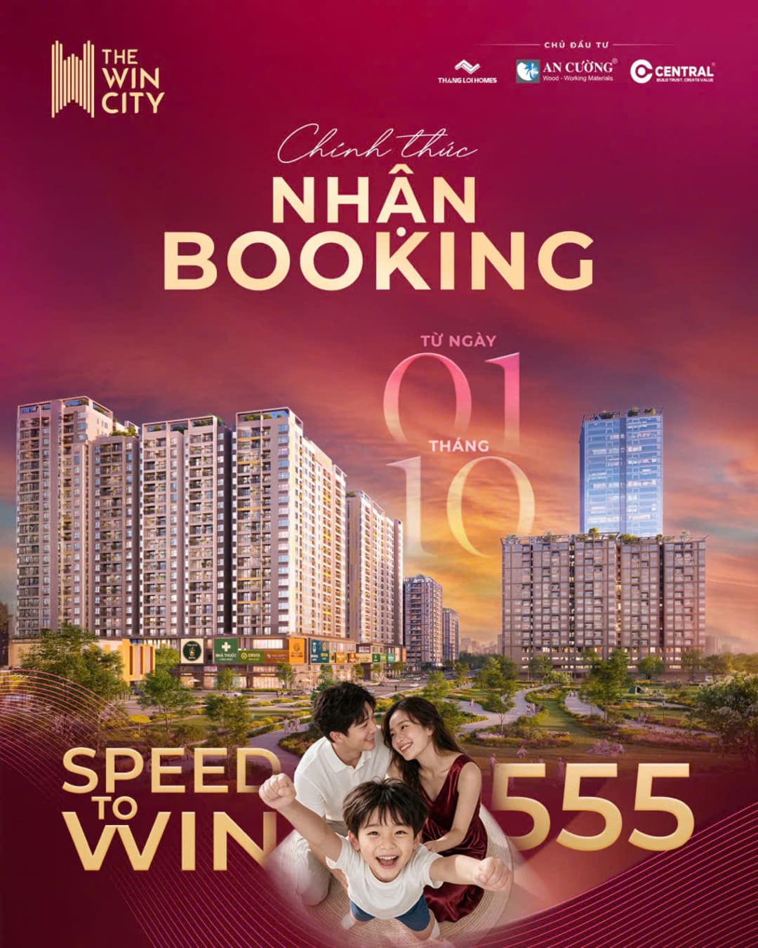 Sự kiện chính thức nhận booking dự án The Win City từ ngày 01-10-2026 với mức phí 20 triệu đồng